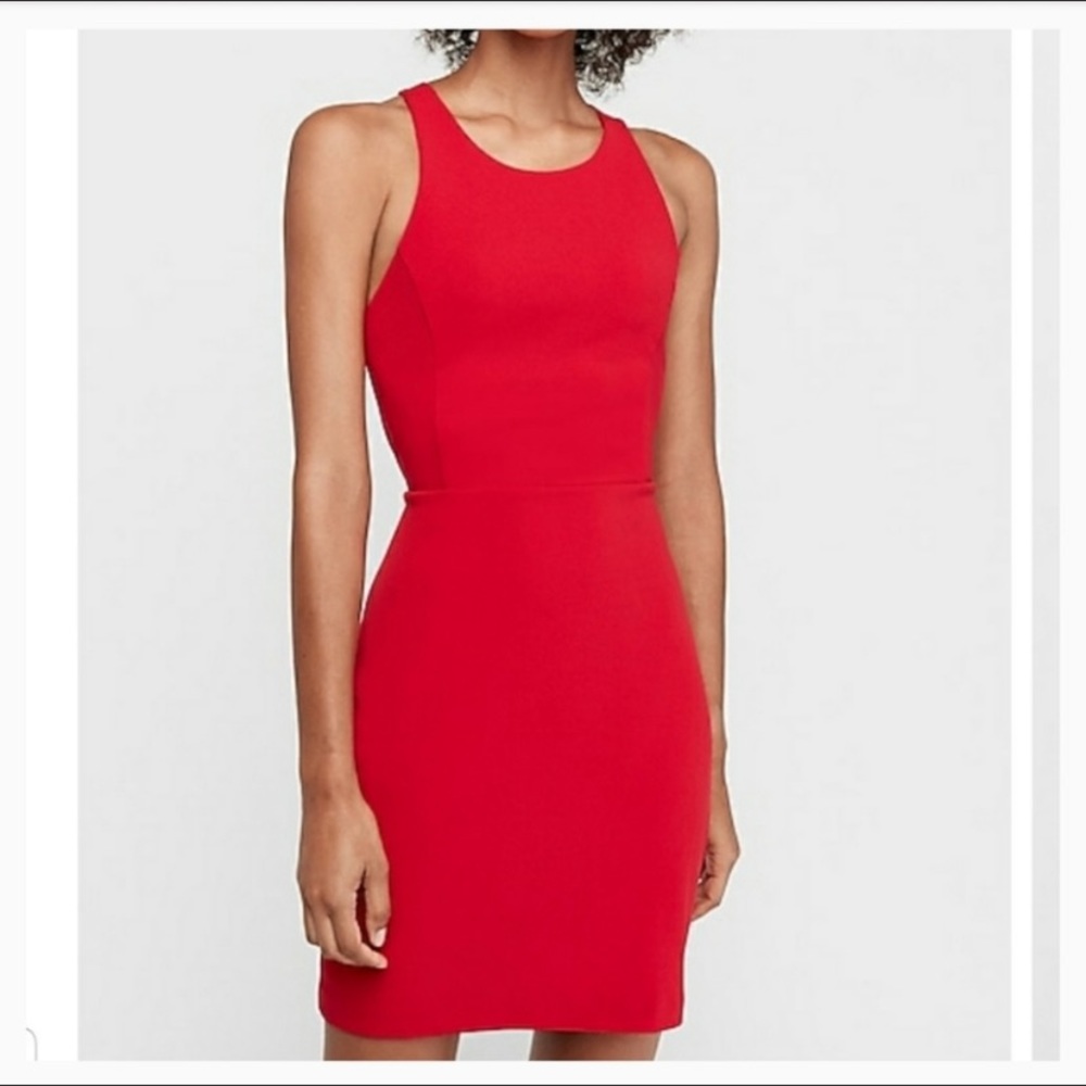 Sexy red mini dress.